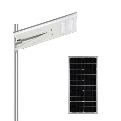 China With mono solar panel in high work efficiency > 21% LAP CE CB Aluminum Waterproof IP65 Certification 40watt 50watt All In One Solar Led Street Light for sale