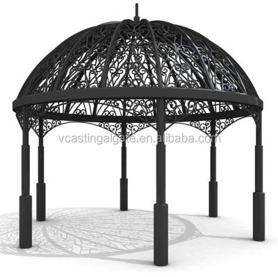 China Promotion Outdoor Garden 15ft Outdoor Diameter 5 Meter 4m 3.5m 10ft 12ft Wrought Iron And Stone Pavilions Gazebos for sale