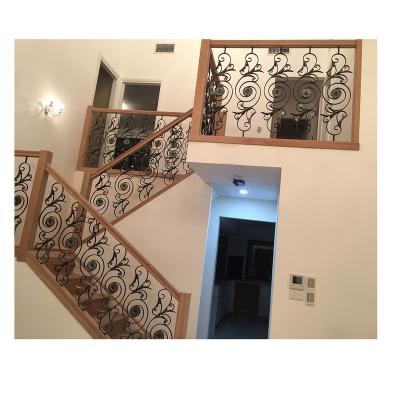 China Villa Modern Professional Design Customized Wrought Iron External Stair Railing Handrail for sale