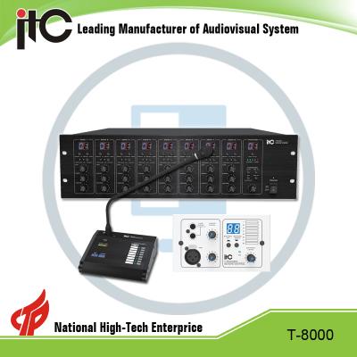 China T-8000 Audio Public Address System 8*8 Multi Zone Matrix Paging Controller T-8000 / T-8000A for sale