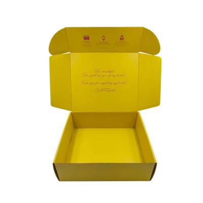 China Recyclable Custom Yellow Luxury Gift Packaging Box Cake Paper Corrugated Food Shipping Corrugated Boxes for sale