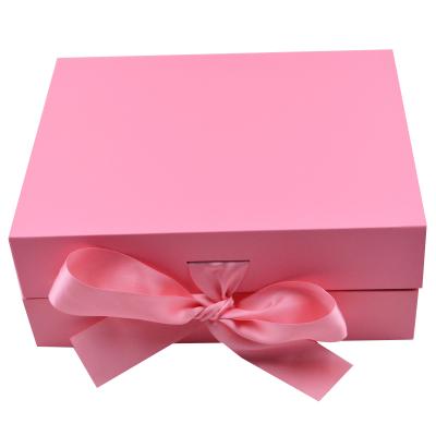 China Recyclable Custom Luxury Pink Gift Surprise With Magnetic Lid Cardboard Box Manufacturing Packaging Boxes Apparel Dress Box for sale