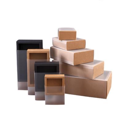 China Recycled Materials PVC Custom Sleeve Kraft Paper Box White Black Socks Packaging Box for sale