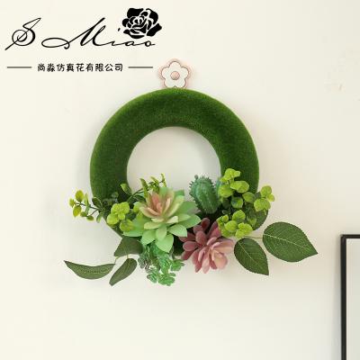 China Plastic Wholesale Artificial Flowers Weave Green Plants Home Decoration Christmas Gifts for sale