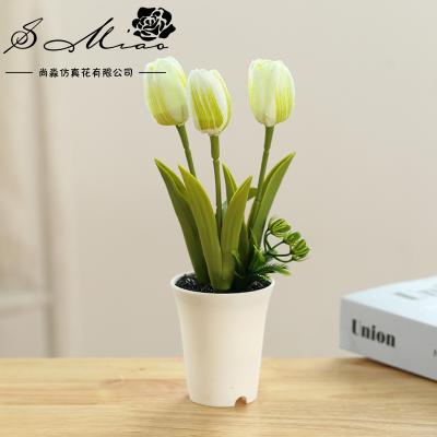 China Tulip Bonsai Artificial Plant led by three transitional wholesale decorative artificial for sale