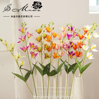 China Transitional Decoration Simulated Small Six-headed Cattleya Plants Artificial Bonsai Plants for sale