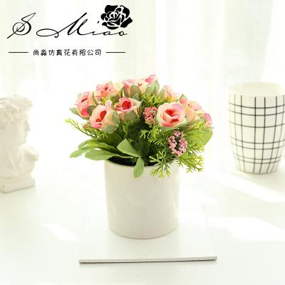 China Traditional Bouquet Fabric Flower Dried Flowers Preserved Roses Preserved Flowers for sale