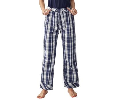 China Wholesale QUICK DRY Women's Classic Plaid Pajama Pants Long With Belt Loose Lounge Leg Wide Base Parent-child Pants Sleepwear for sale