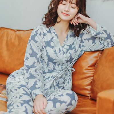 China Plus Size Nice Plus Size Japanese Design Pajamas Set High Quality 100% Cotton Pajamas Women for sale