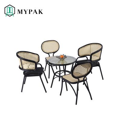 China MyPak 2021 Contemporary Classic Aluminum Casting Garden Dining Chair And Table Ratan Patio Furniture for sale