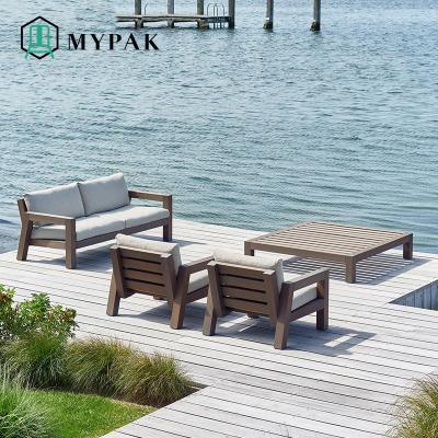 China MyPak Design Minimalist Luxury Decomposing Teak Sofa Patio Set Outdoor Furniture for sale