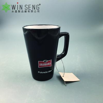 China Wholesale Luxury Manufacture Stoneware Black 300-400Ml Luxury Milk Cups For Daily for sale