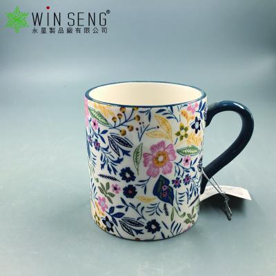 China OEM Sustainable Modern Stoneware White Ceramic 300-400Ml Mugs For Home for sale