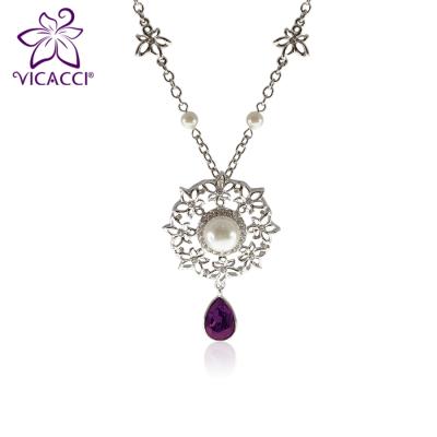 China CLASSIC jewelry pendant necklace embellished with brilliant cut Austrain crystals for sale