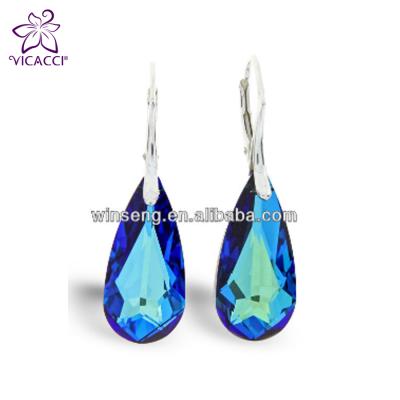 China Crystal Alibaba Express Wholesale 925 Fashion Jewelry Light Teardrop Earrings With Crystals for sale