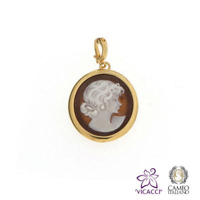 China New Product 925 Sterling Silver Vintage Lady Cameo Silver Pendants Made in Italy P21B Cameo 20mm for sale