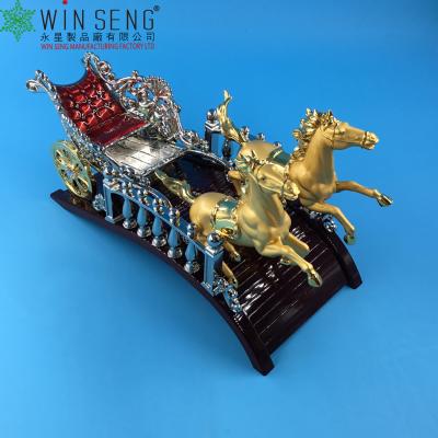 China Viable Noble Elegant Wine Bottle Display And Elegant 24k Gold Trolley Single Wine Rack With Box for sale