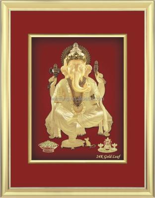 China Indian god from India high quality 24k gold leaf with frame for sale