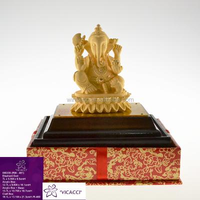 China India Promotion Gift Asia Elephant God 24K Gold Plated Statue for sale