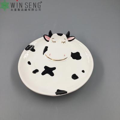 China Cow Cermaic Long Dish Porcelain Tableware Ceramic White Oval Snack Dish From China Factory Directly for sale