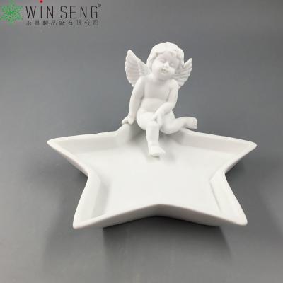 China CLASSIC Star Shape Dish Snack Dish Nut Dish Ceramic White Candy Dish for sale