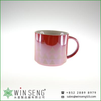 China Patterned Red Bottom Painted Ceramic Mug, Household Mug, Office Coffee Mug Customization WS1059-212-310A-1 for sale