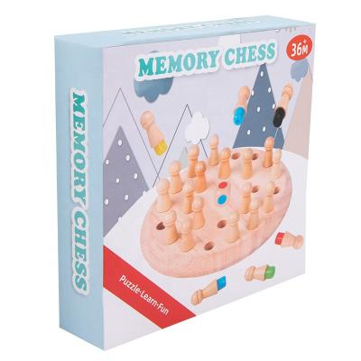 China Children Also Shown Wooden Match Toy Puzzles Color Memory Chess Intellectual Children Party Board Games Baby Educational Learning Toys for sale