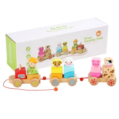 China Like The Picture Colorful Big Wooden Train Figures Railway Kids Mini Educational Toy Wooden Early Education Toy for sale