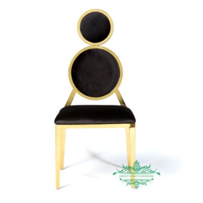 China Modern Modern Velvet Black Gold Dining Chair For Party for sale