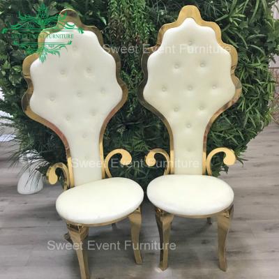 China Comfortable Golden Hotel High Chair King And Queen Throne Back Chair For Rental for sale