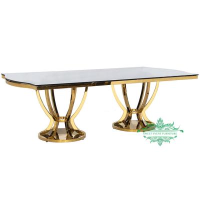 China Modern Luxury Hotel Steel Dining Table For Party Event for sale