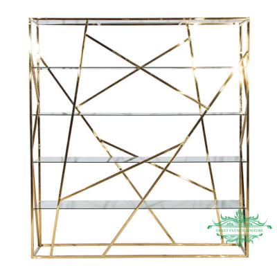 China Modern Modern Gold Steel Display, Back Bars, Shelves for sale