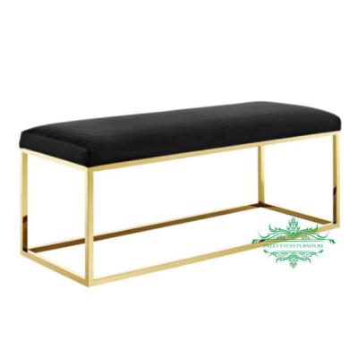 China Modern Lightweight Gold SS Velvet Cushion Bench for sale