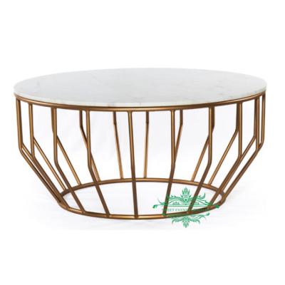 China Modern Round Modern Metal Golden Coffee Table for sale