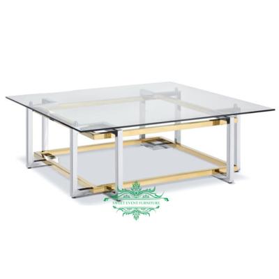 China Large modern silver and gold steel low coffee tables for sale