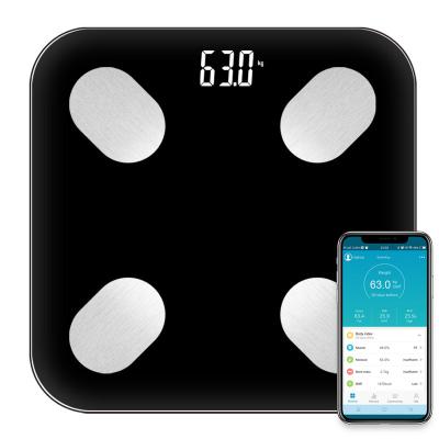 China Temperature Display New Product Tempered Glass Digital Wireless Fat Weight Body Analyze Scale for sale