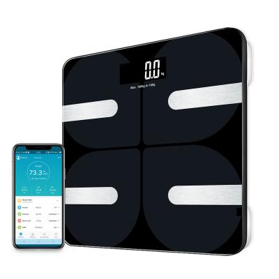 China Sustainable Top Selling Tempered Glass Smart Bathroom Connected Digital Body Fat Scale for sale