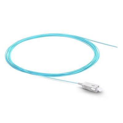 China 1m LC UPC OM3 0.9mm Fiber Optic Pigtail 1m LC UPC OM3 0.9mm Simplex Multimode Fiber Optic Pigtail YHC-FCP-FC/UPC-0.9-SM for sale