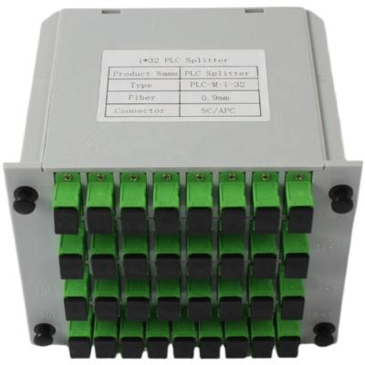 China ODF Insert Type 1*2 1*4 1*8 1*16 1*32 PLC Splitter With SC/APC Connectors Blade Package Type PLC for sale