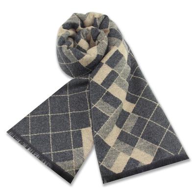 China Long Hot-selling custom argyle pattern Warm Soft Skin-Friendly Thermal wool cashmere Scarves Outdoor men Scarves for sale