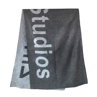 China Long Custom logo jacquard black grey  Scarf  Pashmina Shawls and Wraps for man and woman for sale