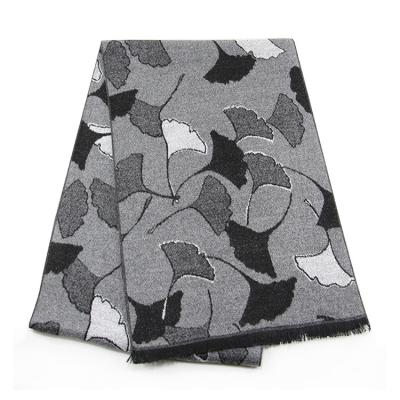 China Long Classic Customized Black Grey designer  Long Scarves Luxury Warm  Brushed Woven Winter Scarf for Men for sale