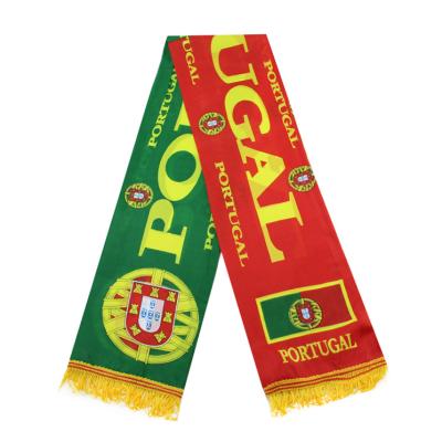 China Sports drill Hot Selling Custom Design Cheap 15x150cm Printing Knitting Worldup Polyester Football Club Fan Palestine Flag Scarf for sale