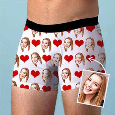 China Dropship Anti-static Face OEM Men's Custom Printed Underwear Printed Shorts Polyester Boxers Briefs Man for sale