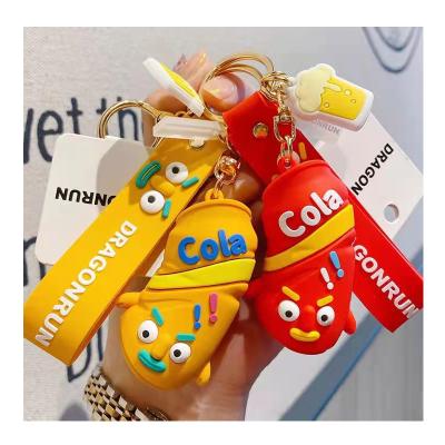 China custom cute drop bright color tiktok resin bag hand rope pass girl gift holiday supply key chain for sale