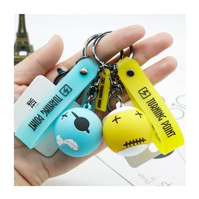 China Creative Volleyball Key Chain Men's and Women's Keychain Round Trinket Luminous Color Round Key Chain Car Pendant for sale