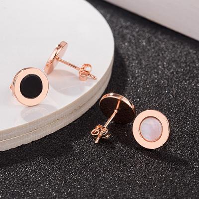 China Wholesale 925 Sterling Silver Circle Agate Trendy Women's Charm Earrings CLASSIC Fashion Factory DIY Jewelry for sale