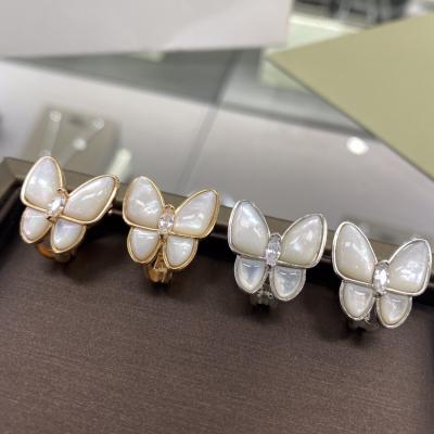 China Factory Wholesale Fashion Charm Jewelry Sets 925 Sterling Silver 18K Gold Plated Zircon Shell Trendy CLASSIC Butterfly Earring Women's Jewelry Sets for sale