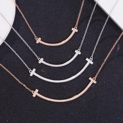 China Wholesale 925 Sterling Silver Smile Necklace Women Trendy Charm CLASSIC Fashion Factory DIY Jewelry for sale