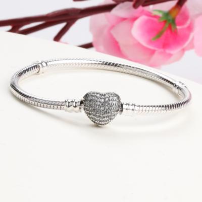 China Wholesale 925 Sterling Silver Ladies Trendy Bracelet Women's CLASSIC Fashion Factory Charm DIY Jewelry for sale